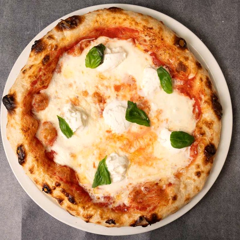 Regina Margherita with mozzarella di bufala and pecorino